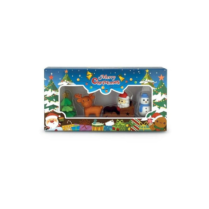 Gomme lebez merry christmas multicolore 5pz [81883]