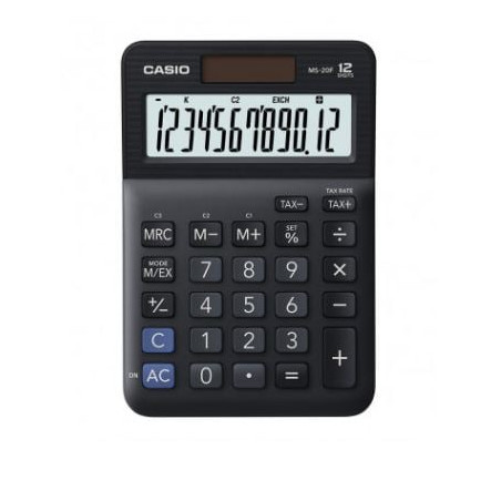 Calcolatrice da tavolo casio ms 20f display 12 cifre nero [ms-20f-wa-ep]