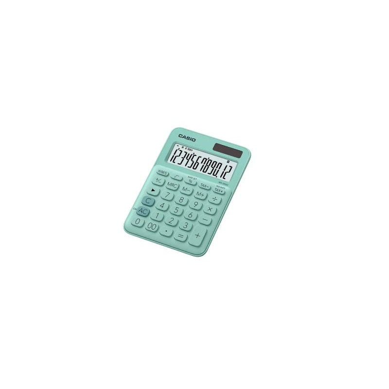 Calcolatrice da tavolo casio ms-20uc display 12 cifre verde [ms-20uc-gn-w-ec]
