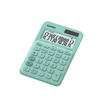 Calcolatrice da tavolo casio ms-20uc display 12 cifre verde [ms-20uc-gn-w-ec]