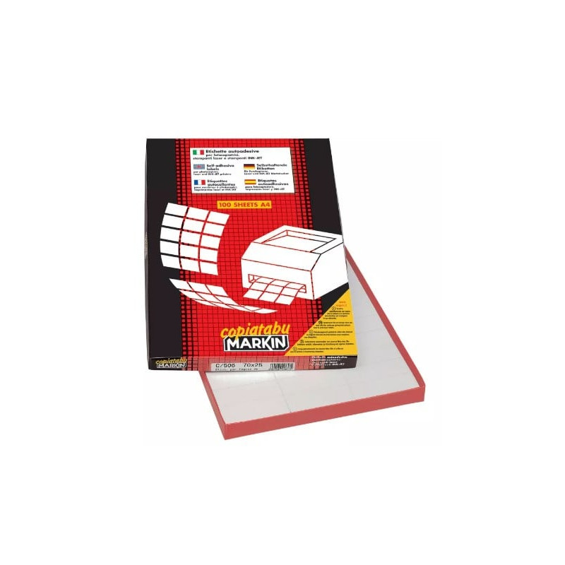 Etichette autoadesive markin permanenti 48x24.75mm 48 fogli bianco