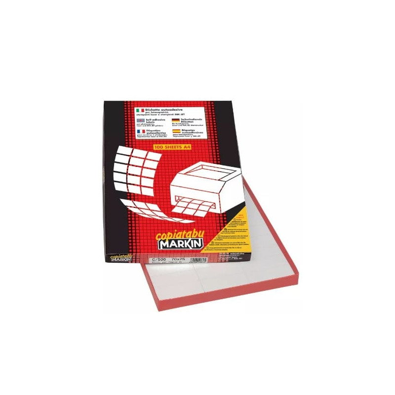 Etichette autoadesive markin copiatabu 64x34mm 100 fogli bianco [x210a425]