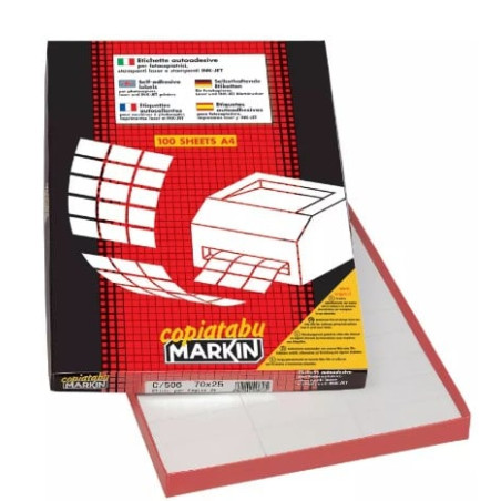 Etichette autoadesive markin copiatabu 64x34mm 100 fogli bianco [x210a425]