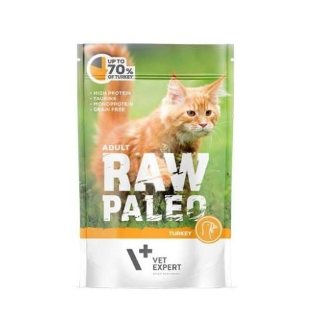 cibo umido vetexpert raw paleo tacchino per gatti adulti 100g