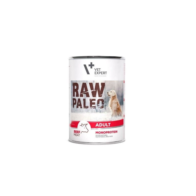 Cibo umido vetexpert raw paleo manzo monoproteico e senza cereali