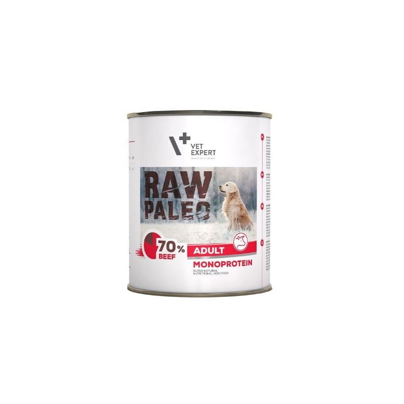 cibo umido vetexpert raw paleo manzo monoproteico per cani adulti