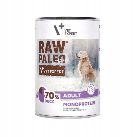Cibo umido vetexpert raw paleo monoproteico con anatra per cani adulti