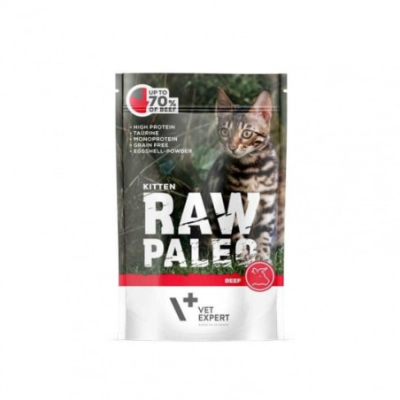 Cibo umido vetexpert raw paleo monoproteico con manzo per gattini