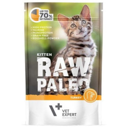 Cibo umido vetexpert raw paleo kitten con tacchino per gattini 100g