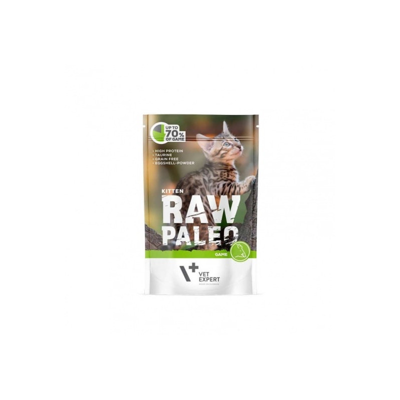 Cibo umido vetexpert raw paleo kitten con cervo per gattini 100g