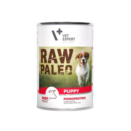 Cibo umido vetexpert raw paleo puppy monoprotein con manzo per cuccioli