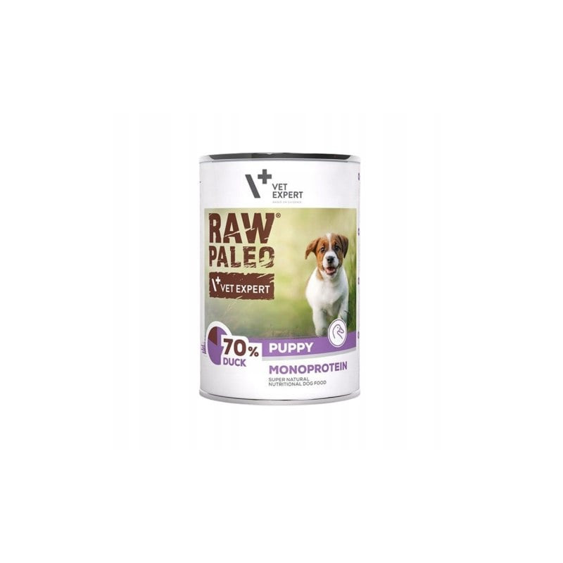 Cibo umido vetexpert raw paleo puppy monoprotein con anatra per cuccioli