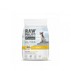 Cibo secco vetexpert raw paleo ultra mini con tacchino per cani adulti