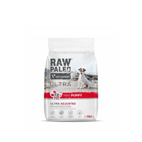 Cibo secco raw paleo ultra mini con manzo per cuccioli di piccola