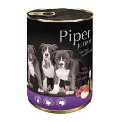 Cibo umido per cani dolina noteci piper junior con vitello e mela