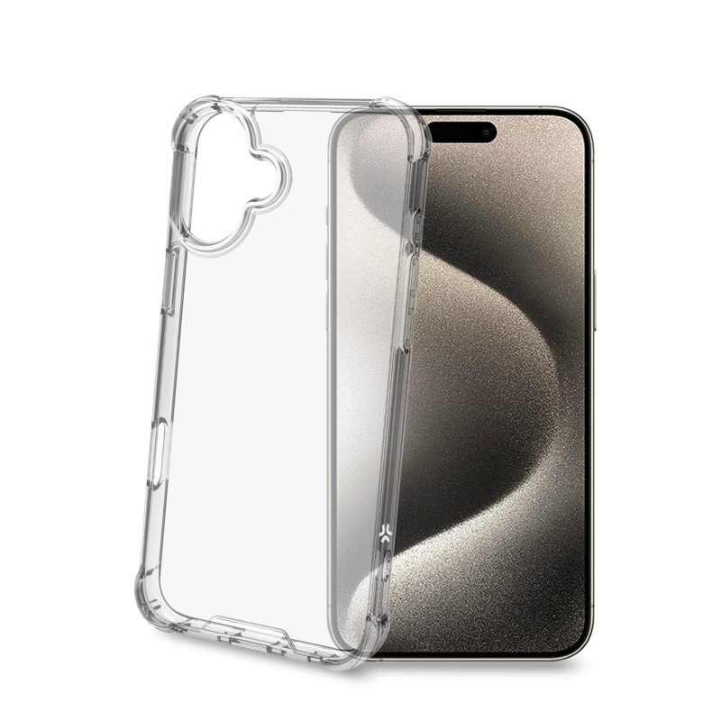Custodia celly armor per apple iphone 16 plus trasparente [armor1080wh]