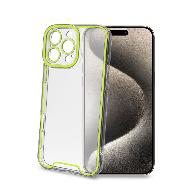 Custodia celly glow per iphone 16 pro max ylf trasparente/verde [glow1081ylf]