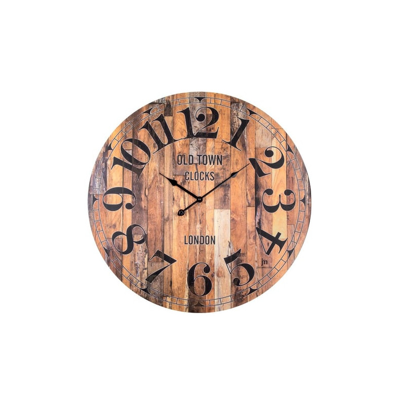 Orologio da parete lowell con cassa in mdf marrone/legno 58cm [21499]