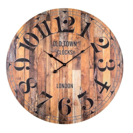 Orologio da parete lowell con cassa in mdf marrone/legno 58cm [21499]