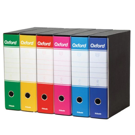 Registratori oxford g85 dorso 8 cm protocollo 23x33cm assortiti 6pz