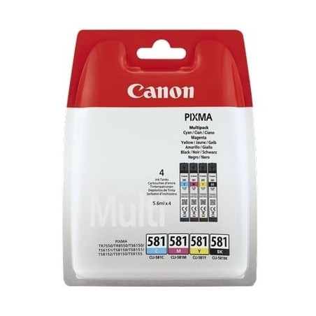 Cartuccia canon cli-581 5.6ml nero/ciano/magenta/giallo [2103c004]