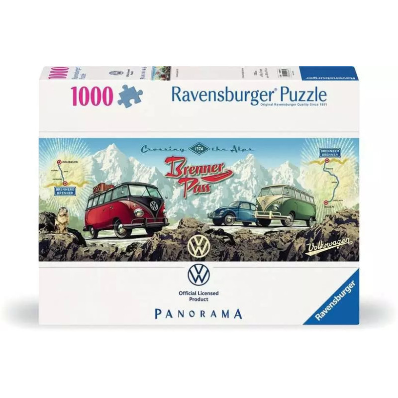 Puzzle ravensburger panorama con vw bulli sul brennero multicolore