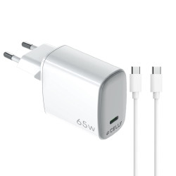 Alimentatore da rete celly usb-c 65w con cavo usb-c a usb-c