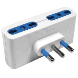 Presa quadrupla novaline 4 10/16a spina 16a 250v 2800w bianco [ce49b]