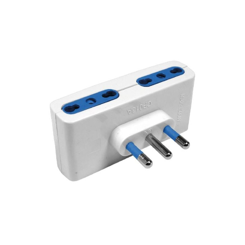 Presa quadrupla novaline 4 10/16a spina 16a 250v 2800w bianco [ce49b]