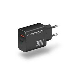 Caricatore da muro esperanza ezc105k 20w usb-c nero [ezc105k]