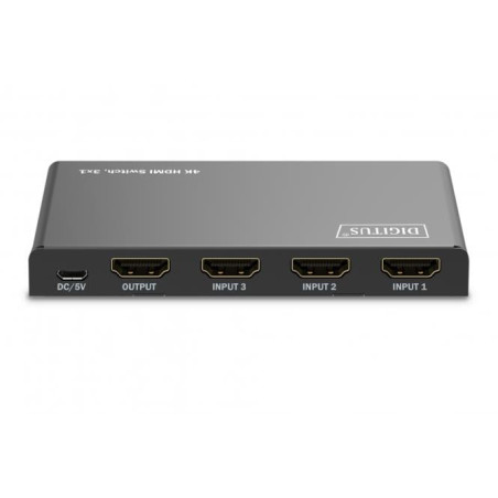 Switch digitus 3 porte 4k hdmi 3x1 4k/60hz/hdcp 2.3/hdmi 2.0 nero