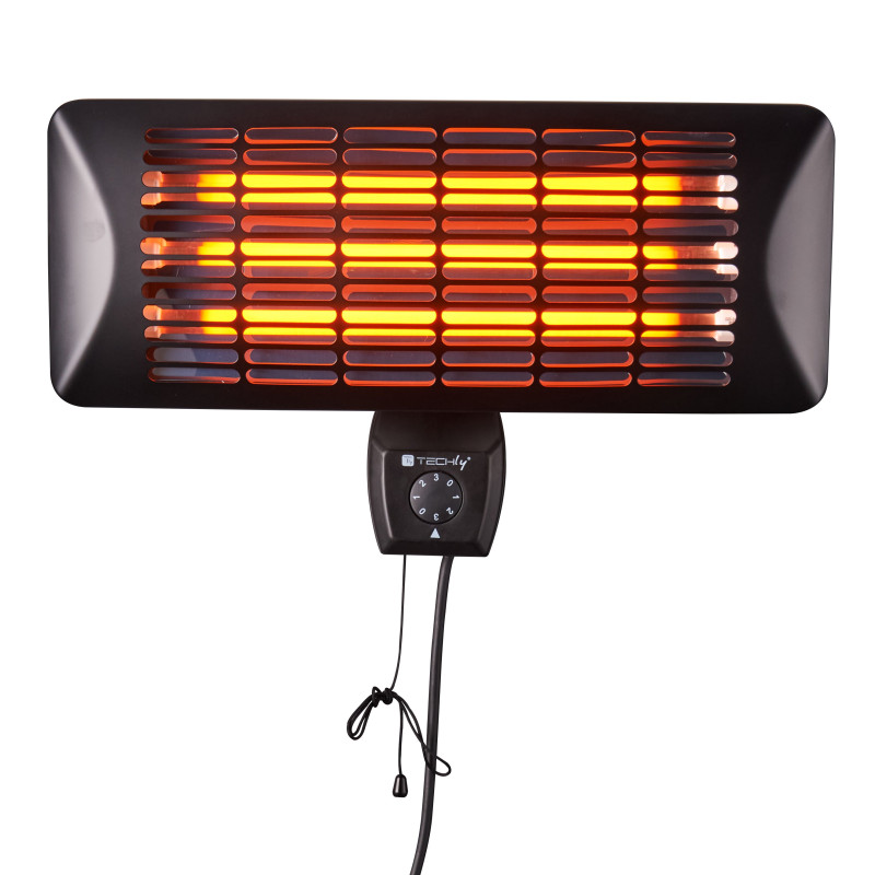 Stufa elettrica da parete techly ip24 al quarzo per interno esterno