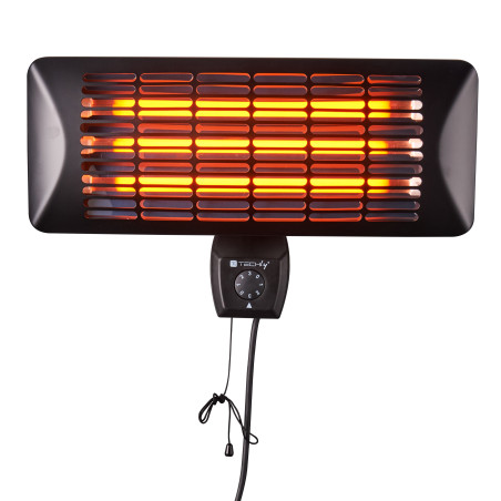 Stufa elettrica da parete techly ip24 al quarzo per interno esterno