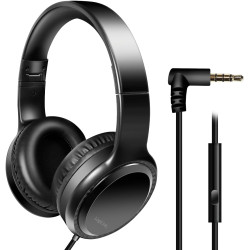 Cuffie stereo logilink pieghevole con microfono jack 3.5mm nero