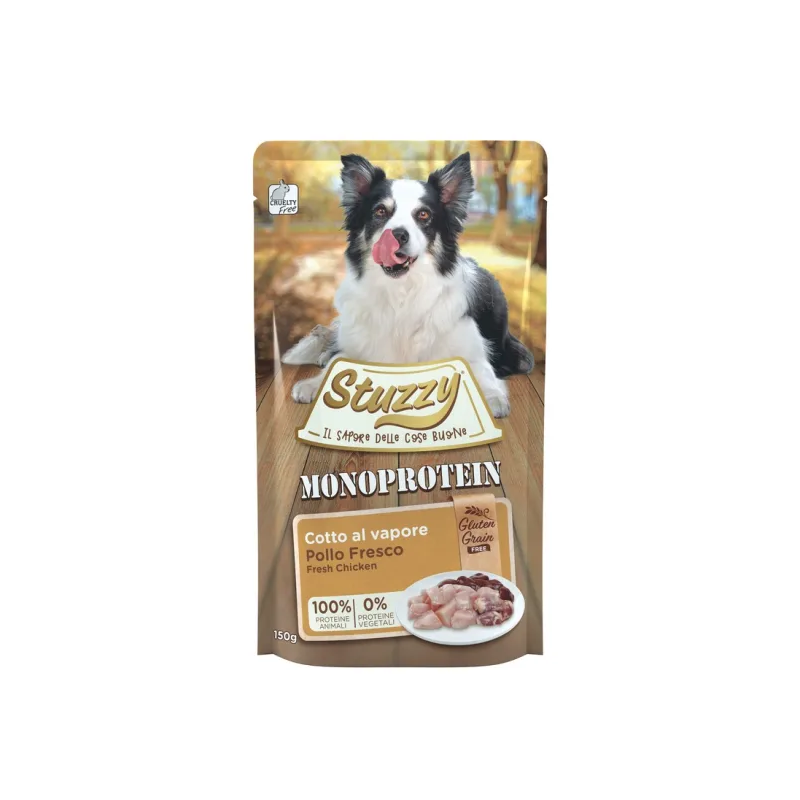 Cibo per cani agras pet foods stuzzy monoprotein chicken - wet