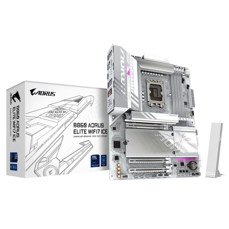 Scheda madre gigabyte lga1851 atx 4x ddr5 bianco [b860 a elite wf7