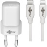 Caricabatterie goobay apple lightning/usb-c pd 30w bianco [64575]