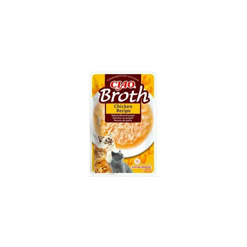 Mangime inaba ciao brodo aromatizzato al pollo per gatti 40g