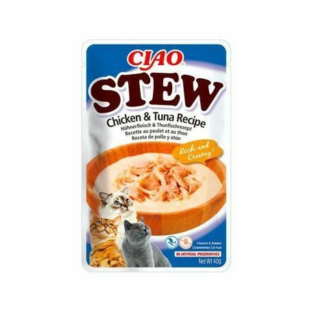 Mangime inaba ciao spezzatino di pollo e tonno ricetta per gatti
