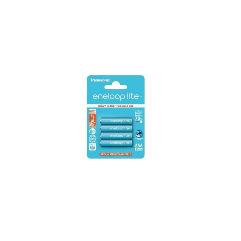 Batteria panasonic eneloop lite bk-4lcce/4be 550mah blu 4pz [azhamub30214427]