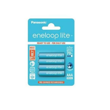 Batteria panasonic eneloop lite bk-4lcce/4be 550mah blu 4pz [azhamub30214427]