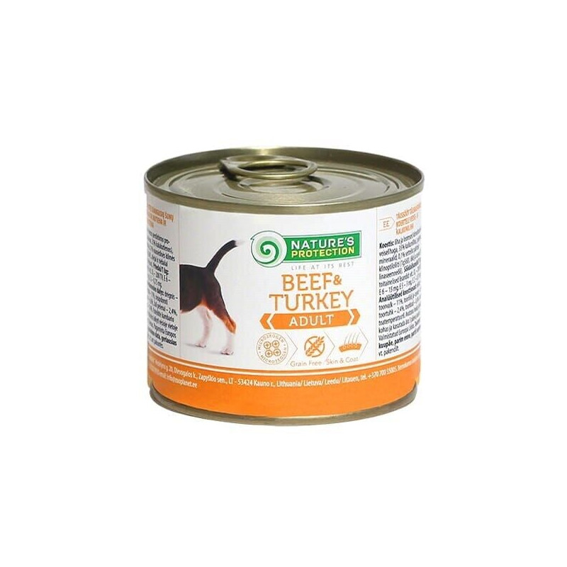 Cibo per cani nature's protection adult beef and turkey -