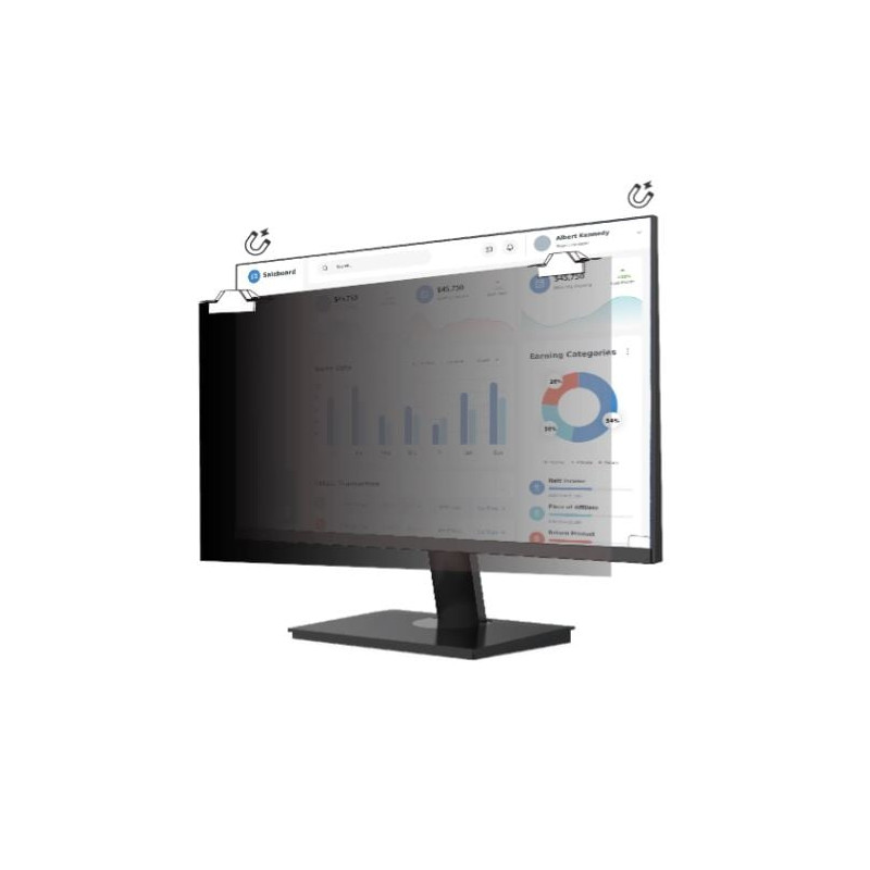 Filtro privacy v7 magnetico per monitor 21.5" opaco/lucido [ps215w9am]