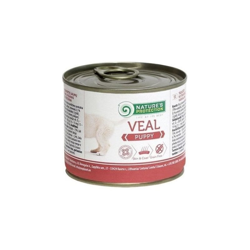 Cibo per cani nature's protection puppy veal - wet food for