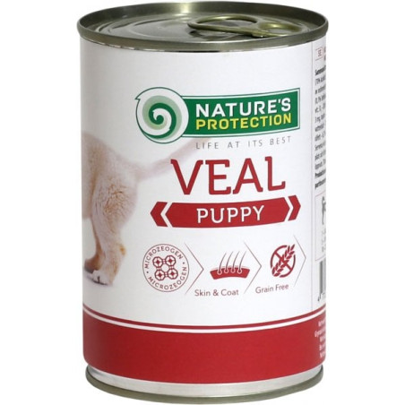 Cibo per cani nature's protection puppy veal - wet food for