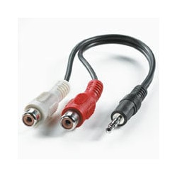 Cavo di collegamento audio value jack da 3.5mm a 2xrca 0.2m nero