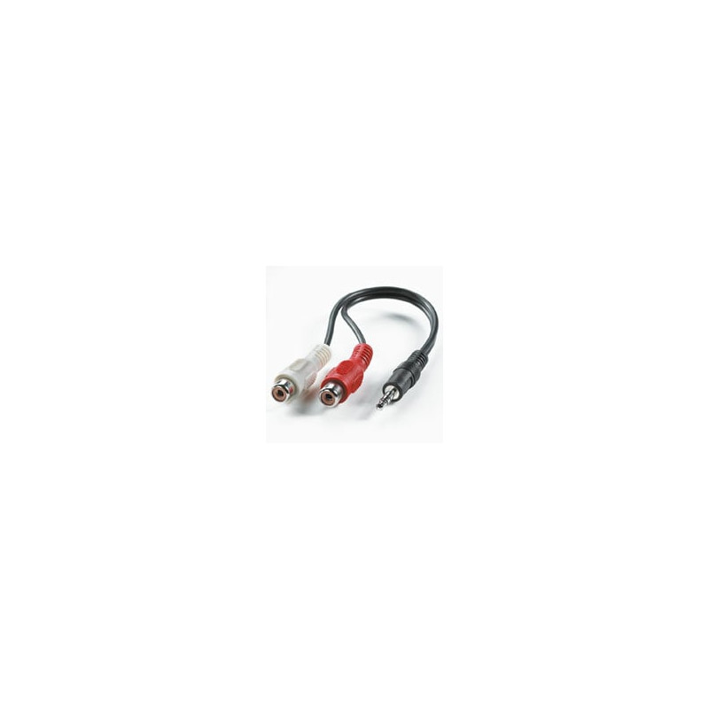 Cavo di collegamento audio value jack da 3.5mm a 2xrca 0.2m nero