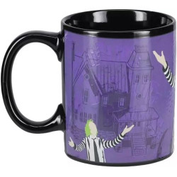 Tazza termocambiante paladone beetlejuice heat change/stile retro/300ml/viola/nero