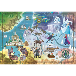 Puzzle clementoni disney mappa della storia: frozen 70x50cm multicolore