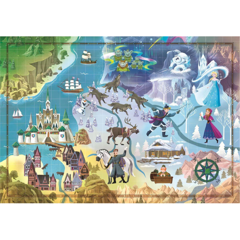 Puzzle clementoni disney mappa della storia: frozen 70x50cm multicolore